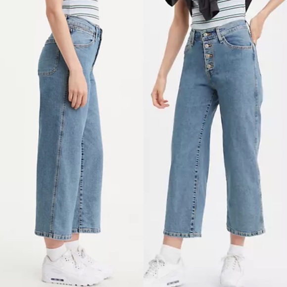 NWT LEVIS mile high cropped crop wide leg 6 jeans - Picture 12 of 16
